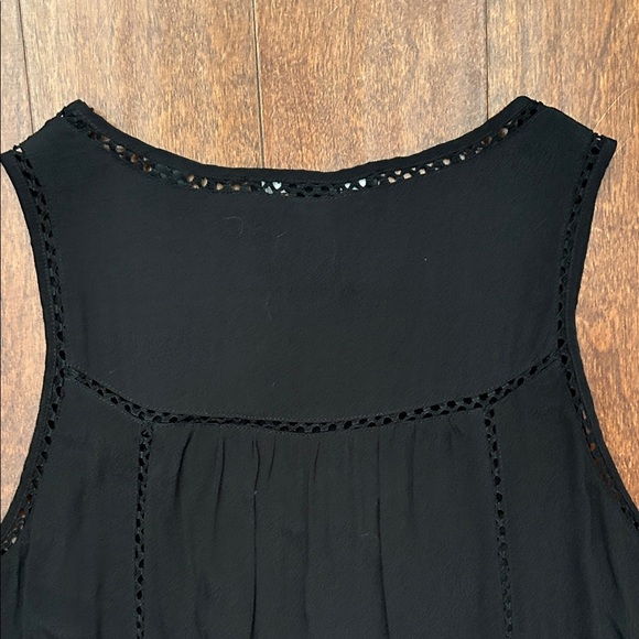 Scotch & Soda Paradise Cove Black Maxi Dress with Open Crochet Lace Trim, Size 6 - Picture 11 of 16